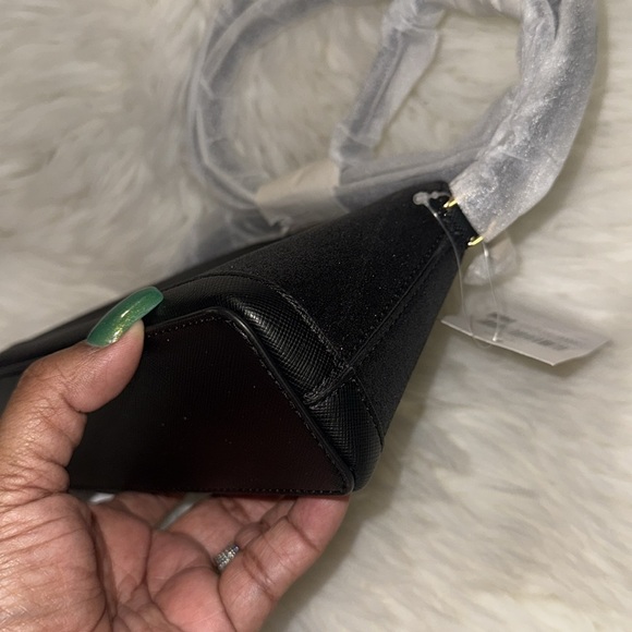 Kate Spade New York Tinsel Small Dome Crossbody in Black Glitter, Black - Picture 13 of 14